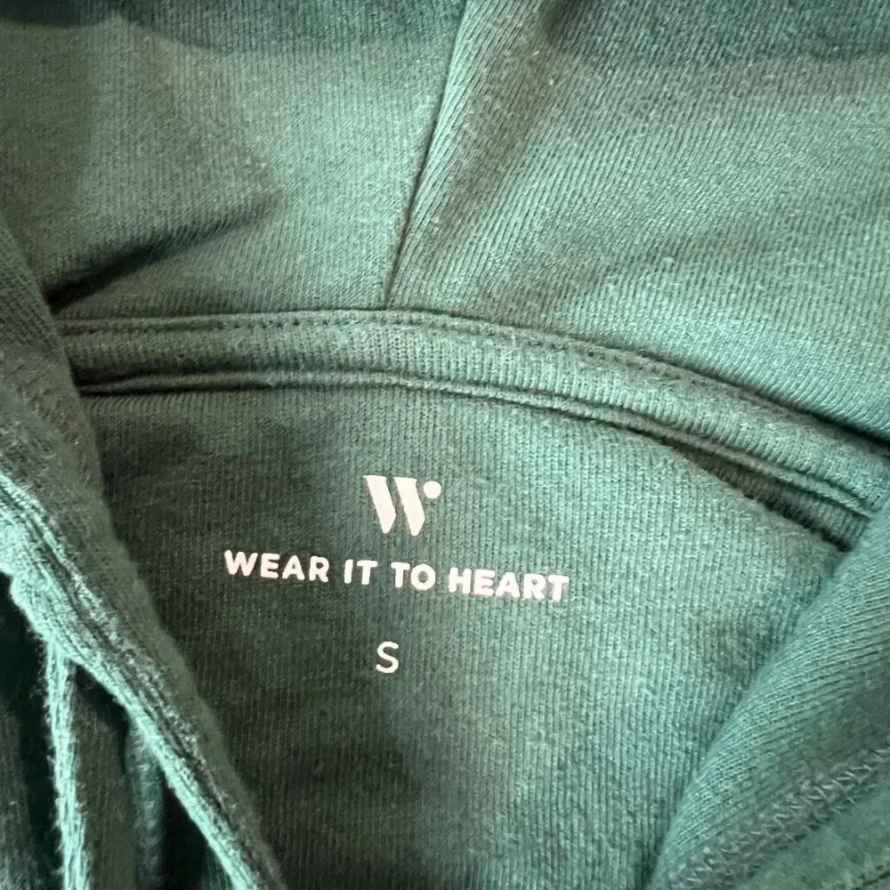 Wear It To Heart Full Zip Hoodie Jacket Green Womens Mens‎ Size Small Athletic